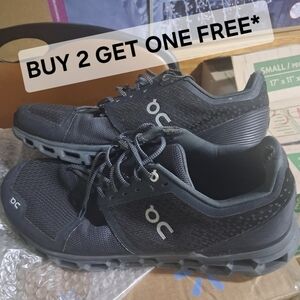 BUY 2 GET ONE FREE* On Running Men's Sneakers in Black and Gray Size 12.5m